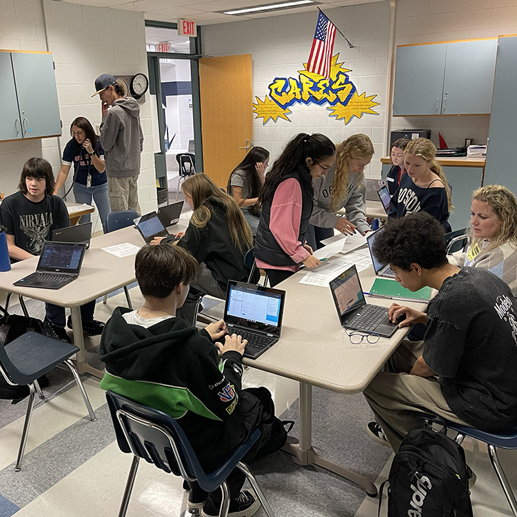 Students applying for college